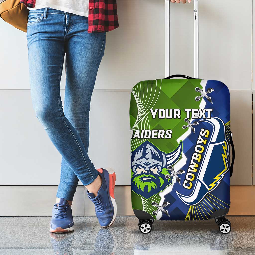 Personalised Cowboys And Raiders Rugby Luggage Cover Sporty Version