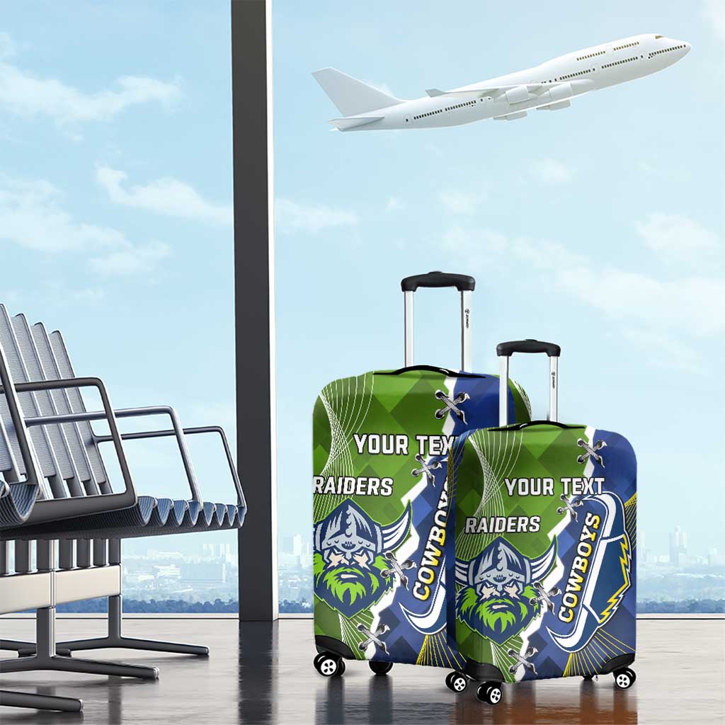 Personalised Cowboys And Raiders Rugby Luggage Cover Sporty Version