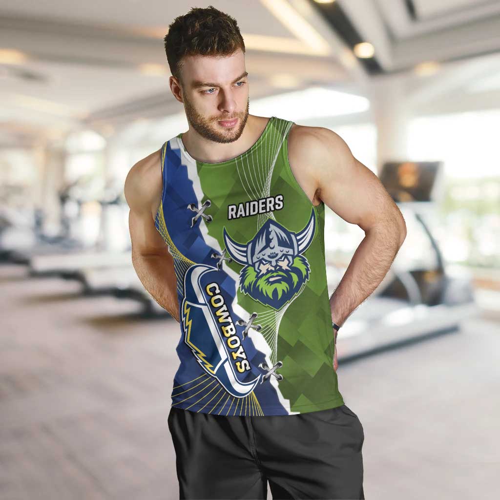 Personalised Cowboys And Raiders Rugby Men Tank Top Sporty Version