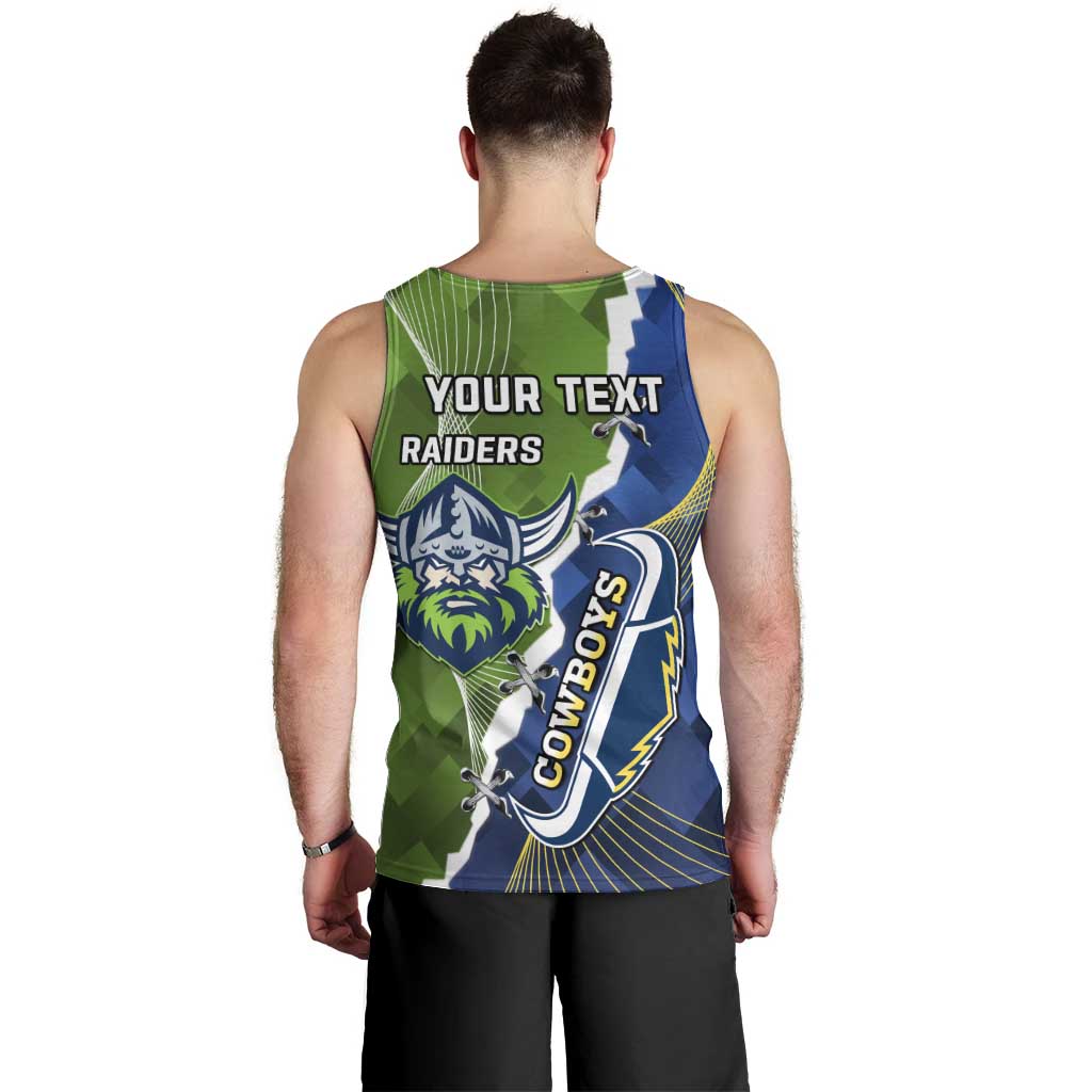 Personalised Cowboys And Raiders Rugby Men Tank Top Sporty Version