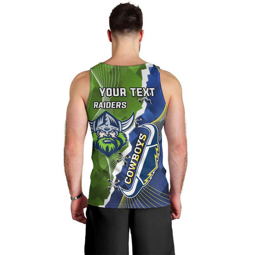 Personalised Cowboys And Raiders Rugby Men Tank Top Sporty Version