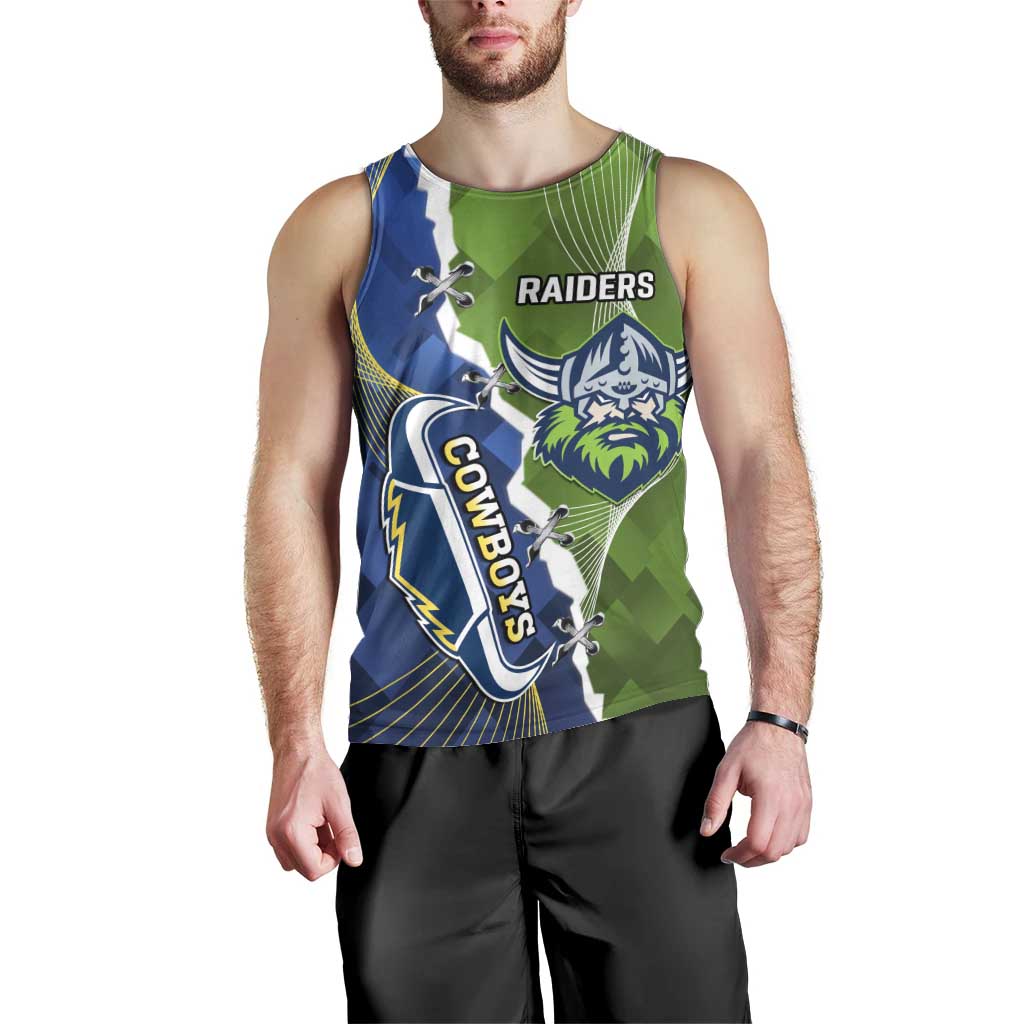 Personalised Cowboys And Raiders Rugby Men Tank Top Sporty Version