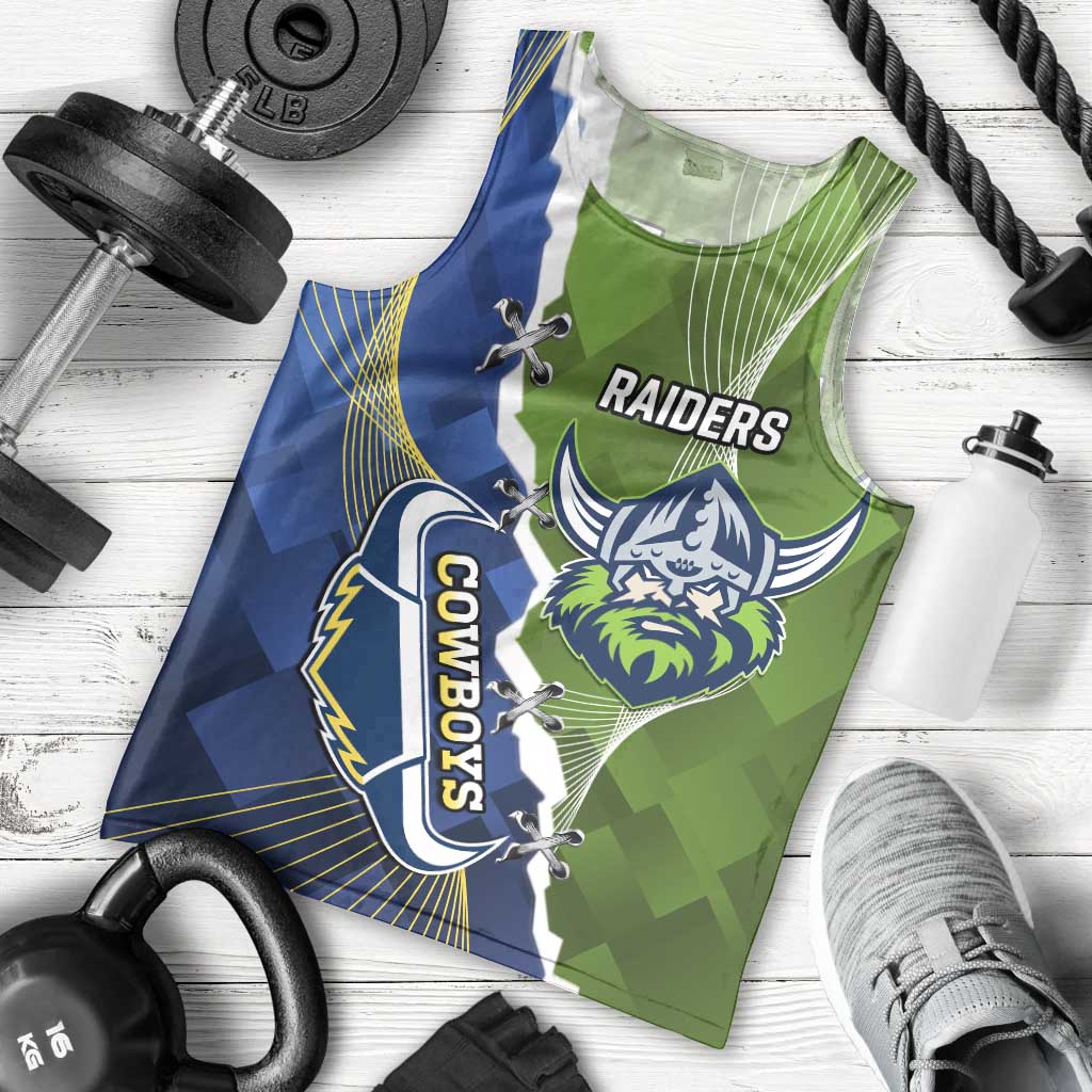 Personalised Cowboys And Raiders Rugby Men Tank Top Sporty Version