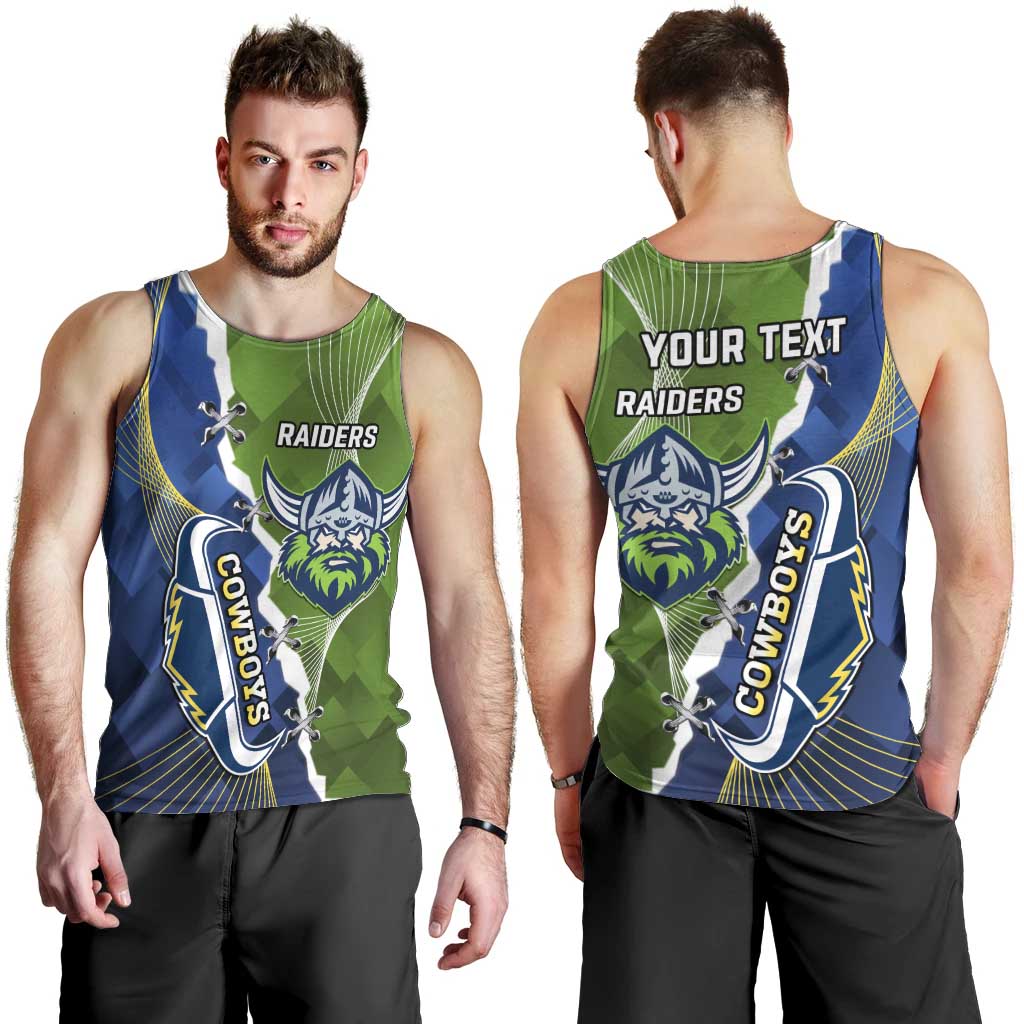 Personalised Cowboys And Raiders Rugby Men Tank Top Sporty Version