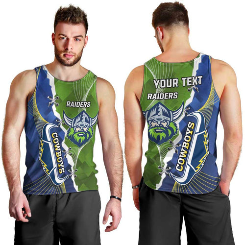 Personalised Cowboys And Raiders Rugby Men Tank Top Sporty Version