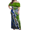 Personalised Cowboys And Raiders Rugby Off Shoulder Maxi Dress Sporty Version