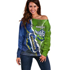 Personalised Cowboys And Raiders Rugby Off Shoulder Sweater Sporty Version