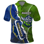 Personalised Cowboys And Raiders Rugby Polo Shirt Sporty Version