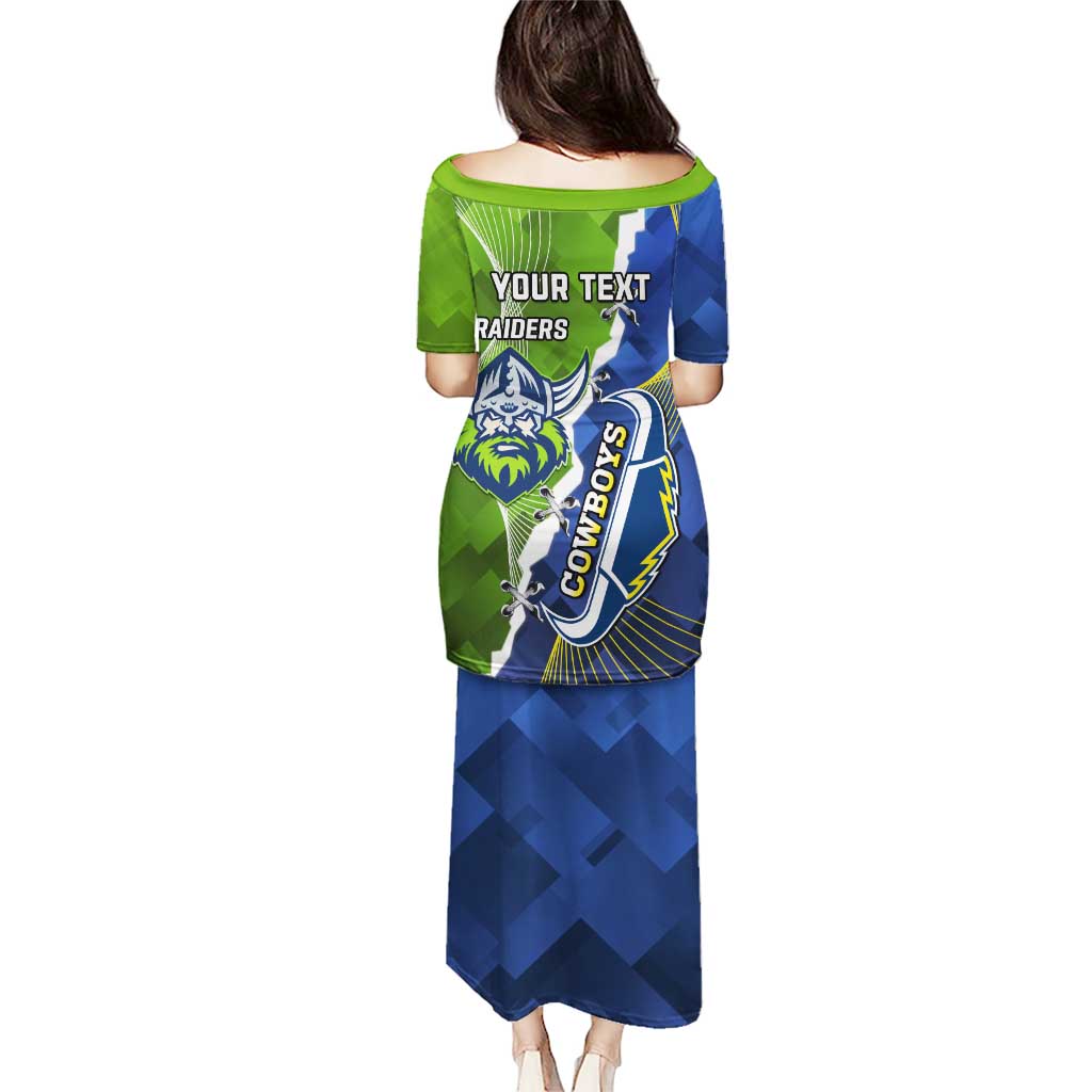 Personalised Cowboys And Raiders Rugby Puletasi Sporty Version