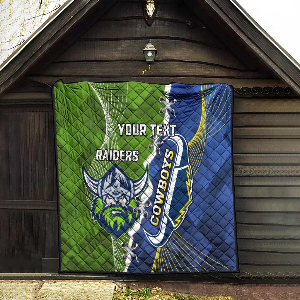 Personalised Cowboys And Raiders Rugby Quilt Sporty Version