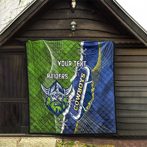Personalised Cowboys And Raiders Rugby Quilt Sporty Version