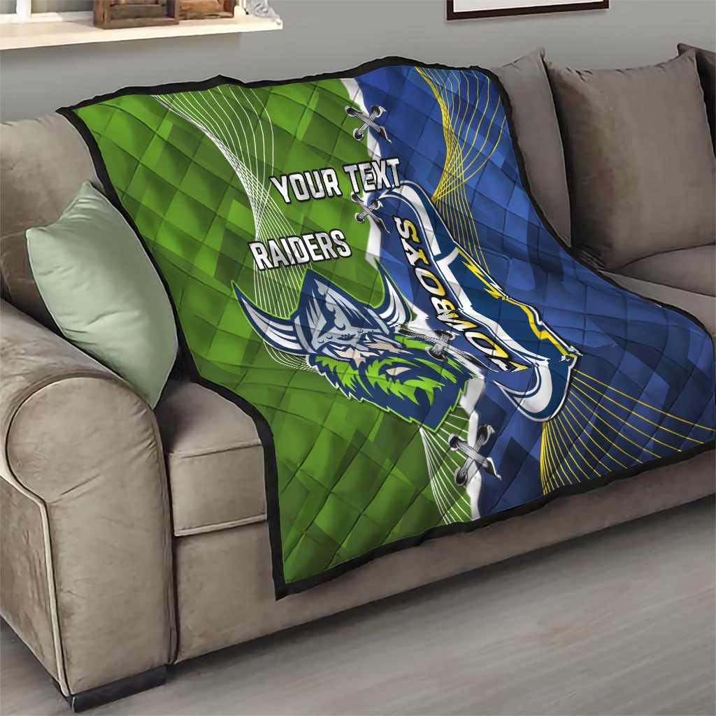 Personalised Cowboys And Raiders Rugby Quilt Sporty Version