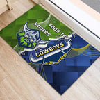 Personalised Cowboys And Raiders Rugby Rubber Doormat Sporty Version