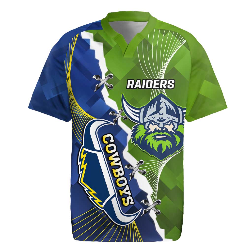 Personalised Cowboys And Raiders Rugby Rugby Jersey Sporty Version