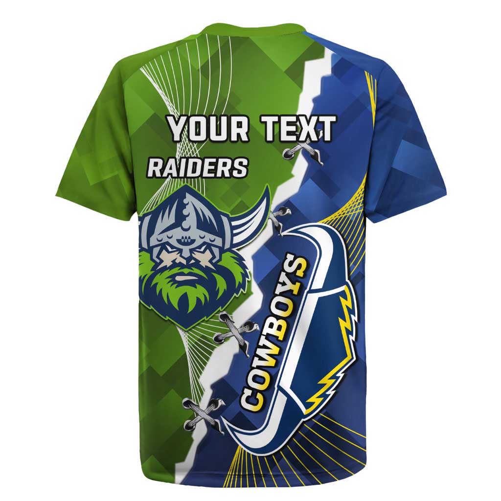 Personalised Cowboys And Raiders Rugby Rugby Jersey Sporty Version