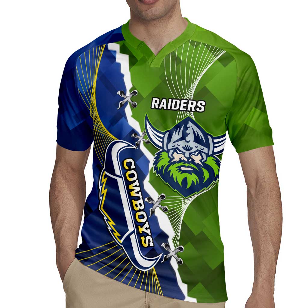 Personalised Cowboys And Raiders Rugby Rugby Jersey Sporty Version