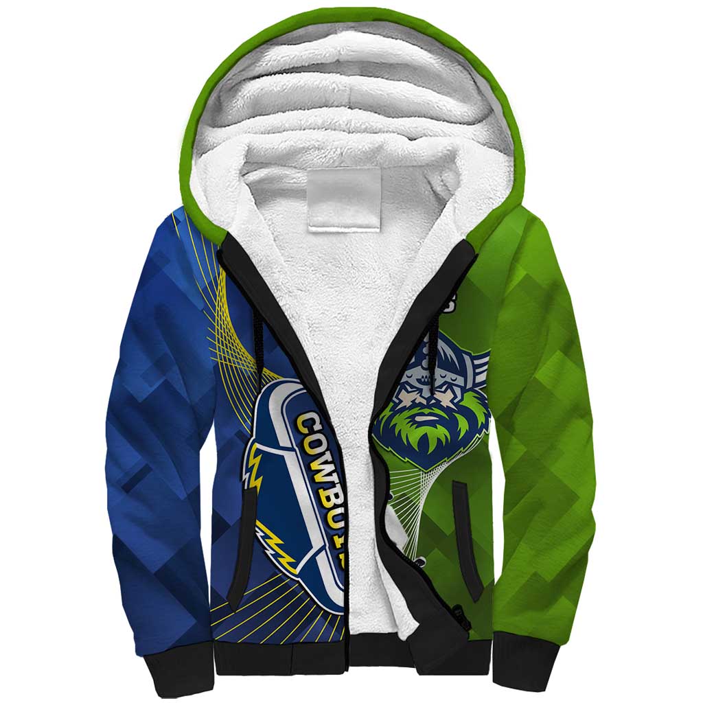 Personalised Cowboys And Raiders Rugby Sherpa Hoodie Sporty Version