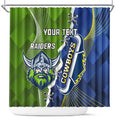 Personalised Cowboys And Raiders Rugby Shower Curtain Sporty Version
