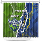 Personalised Cowboys And Raiders Rugby Shower Curtain Sporty Version