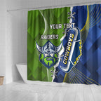 Personalised Cowboys And Raiders Rugby Shower Curtain Sporty Version