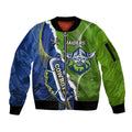 Personalised Cowboys And Raiders Rugby Sleeve Zip Bomber Jacket Sporty Version