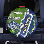 Personalised Cowboys And Raiders Rugby Spare Tire Cover Sporty Version