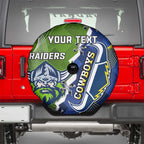 Personalised Cowboys And Raiders Rugby Spare Tire Cover Sporty Version