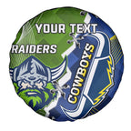 Personalised Cowboys And Raiders Rugby Spare Tire Cover Sporty Version