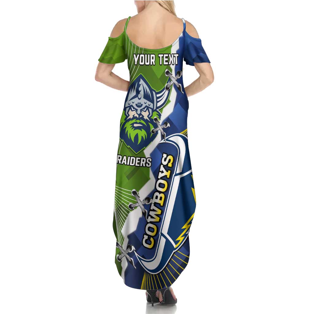 Personalised Cowboys And Raiders Rugby Summer Maxi Dress Sporty Version