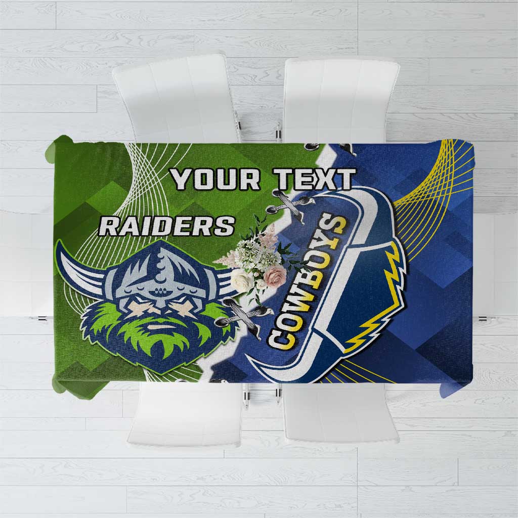 Personalised Cowboys And Raiders Rugby Tablecloth Sporty Version