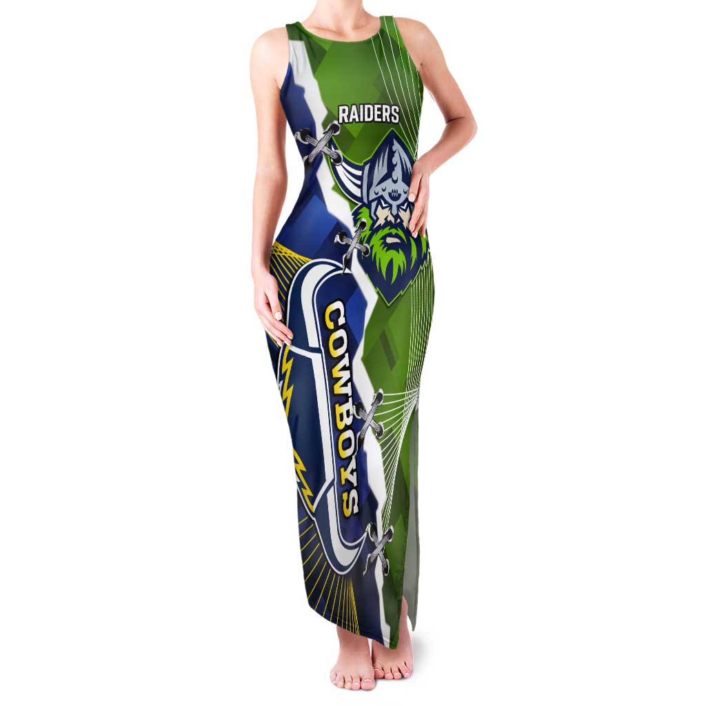 Personalised Cowboys And Raiders Rugby Tank Maxi Dress Sporty Version