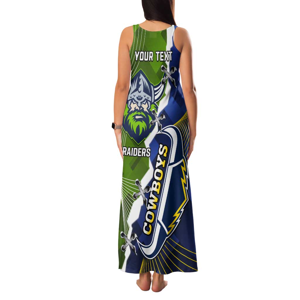 Personalised Cowboys And Raiders Rugby Tank Maxi Dress Sporty Version
