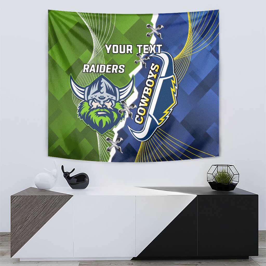 Personalised Cowboys And Raiders Rugby Tapestry Sporty Version