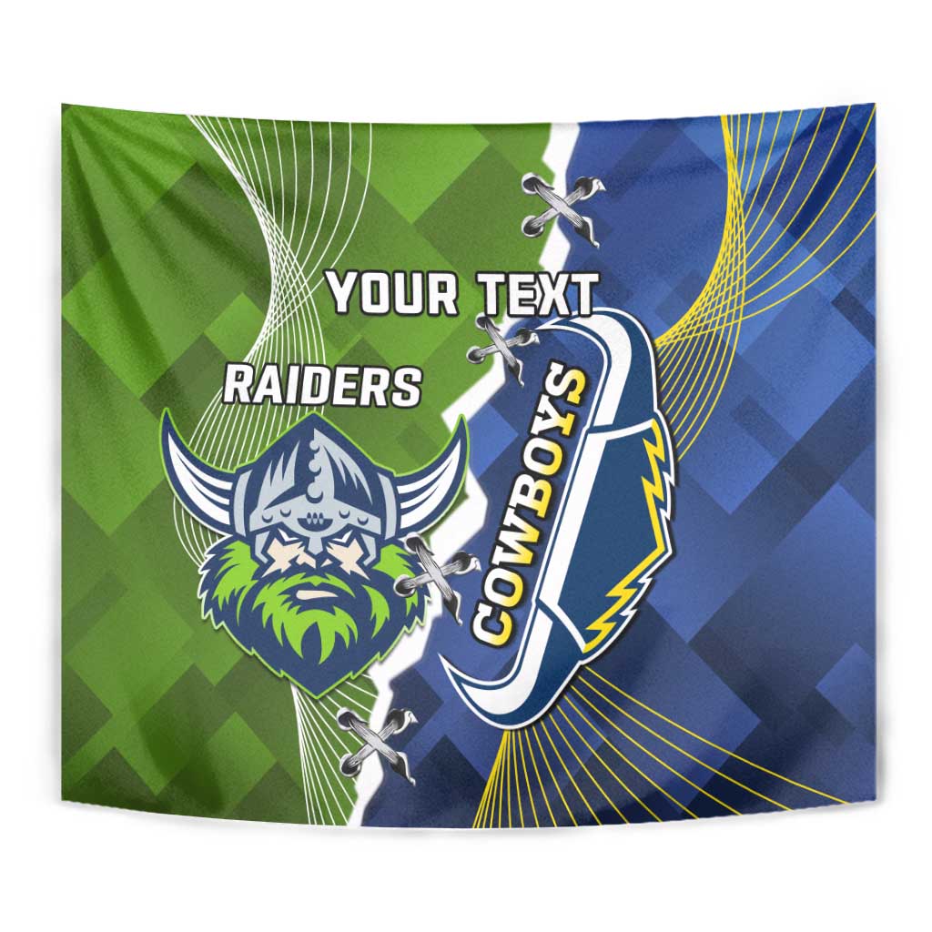 Personalised Cowboys And Raiders Rugby Tapestry Sporty Version