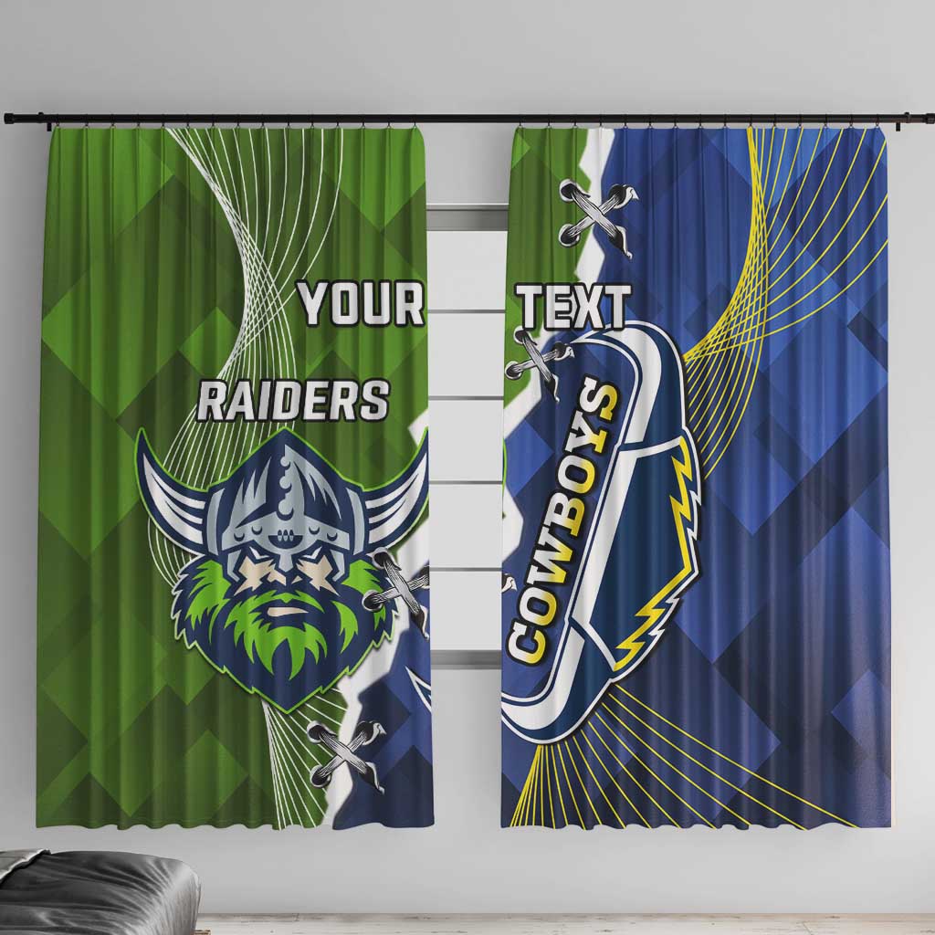 Personalised Cowboys And Raiders Rugby Window Curtain Sporty Version