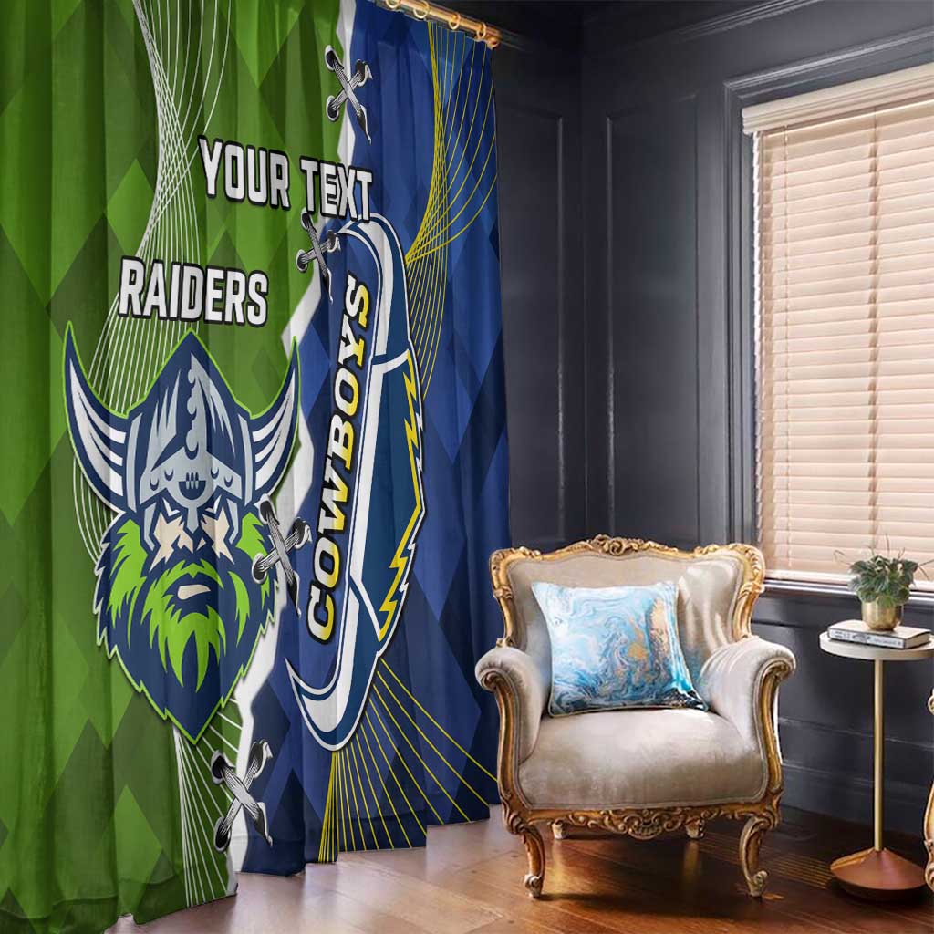 Personalised Cowboys And Raiders Rugby Window Curtain Sporty Version