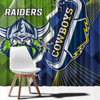 Personalised Cowboys And Raiders Rugby Window Curtain Sporty Version