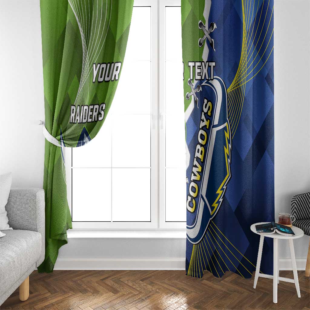 Personalised Cowboys And Raiders Rugby Window Curtain Sporty Version