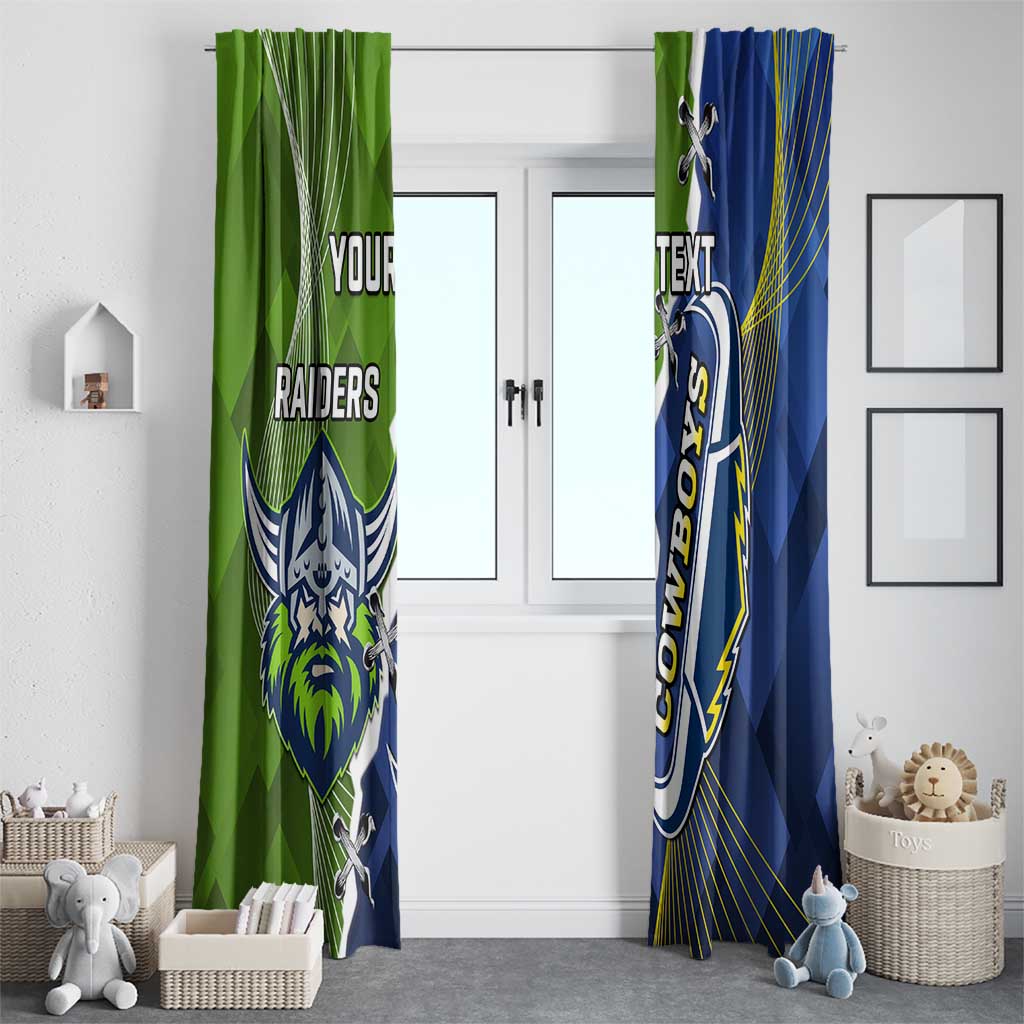 Personalised Cowboys And Raiders Rugby Window Curtain Sporty Version
