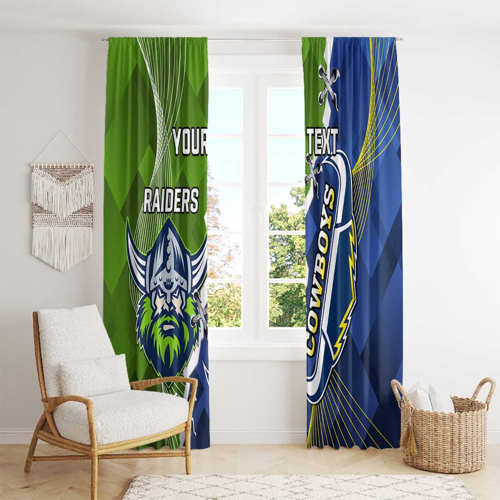 Personalised Cowboys And Raiders Rugby Window Curtain Sporty Version