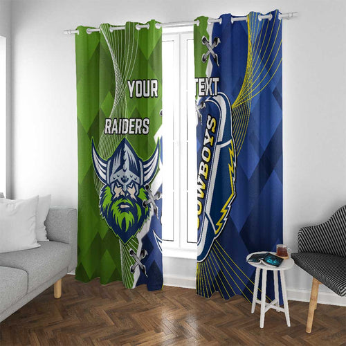 Personalised Cowboys And Raiders Rugby Window Curtain Sporty Version