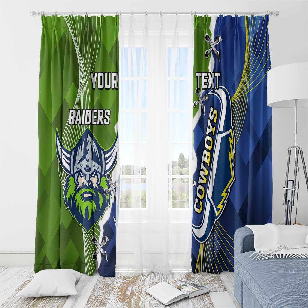 Personalised Cowboys And Raiders Rugby Window Curtain Sporty Version