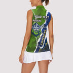 Personalised Cowboys And Raiders Rugby Women Sleeveless Polo Shirt Sporty Version