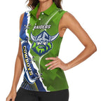 Personalised Cowboys And Raiders Rugby Women Sleeveless Polo Shirt Sporty Version