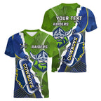 Personalised Cowboys And Raiders Rugby Women V-Neck T-Shirt Sporty Version