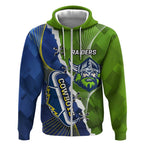 Personalised Cowboys And Raiders Rugby Zip Hoodie Sporty Version