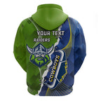 Personalised Cowboys And Raiders Rugby Zip Hoodie Sporty Version