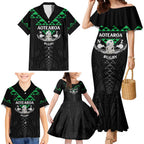 Personalised Aotearoa Rugby Family Matching Mermaid Dress and Hawaiian Shirt New Zealand Maori Kete Matauranga Pattern