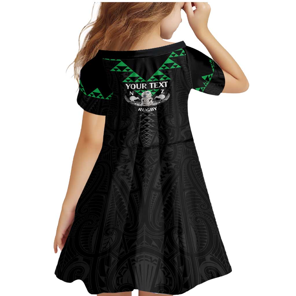 Personalised Aotearoa Rugby Family Matching Mermaid Dress and Hawaiian Shirt New Zealand Maori Kete Matauranga Pattern