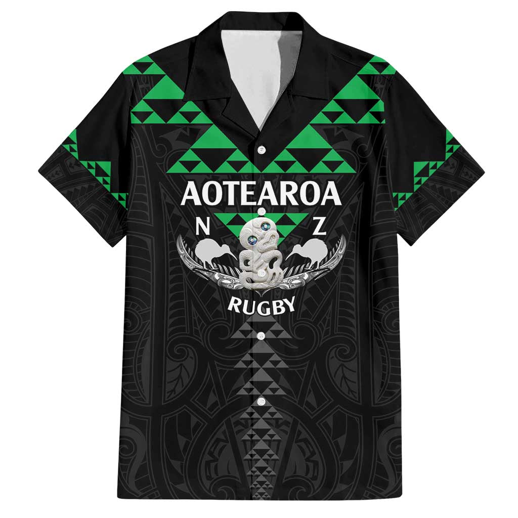 Personalised Aotearoa Rugby Family Matching Off Shoulder Maxi Dress and Hawaiian Shirt New Zealand Maori Kete Matauranga Pattern